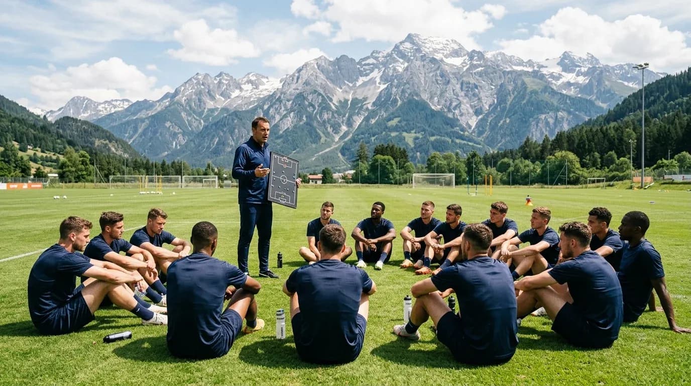 Taktikbesprechung vor dem Nachmittagsspiel