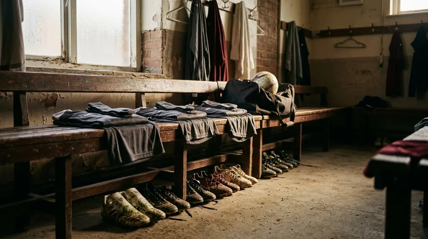 Vereinsheim bei Abenddämmerung